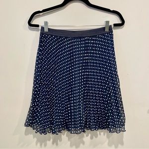 Forever 21 Navy Blue Pleated Polka Dot Skirt Women’s Size Medium